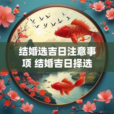 结婚选吉日注意事项 结婚吉日择选