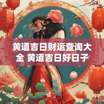黄道吉日财运查询大全 黄道吉日好日子查询2025