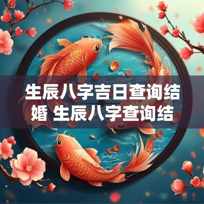 生辰八字吉日查询结婚 生辰八字查询结婚黄道吉日