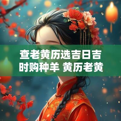查老黄历选吉日吉时购种羊 黄历老黄历查询择吉黄历