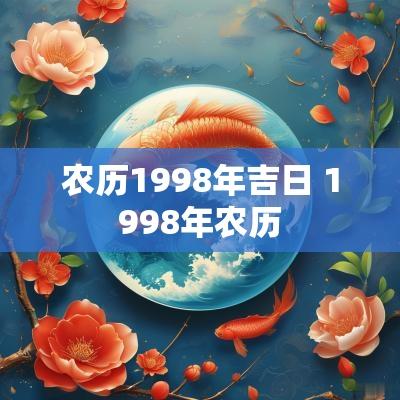 农历1998年吉日 1998年农历
