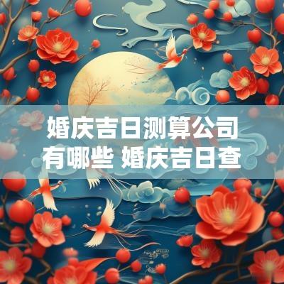 婚庆吉日测算公司有哪些 婚庆吉日查询2025