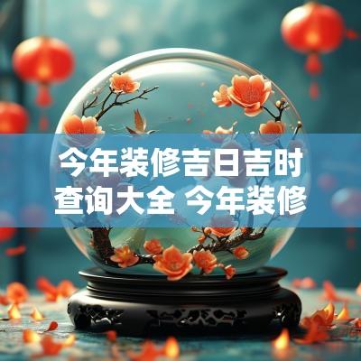 今年装修吉日吉时查询大全 今年装修黄道吉日查询