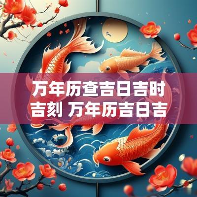 万年历查吉日吉时吉刻 万年历吉日吉时辰查询