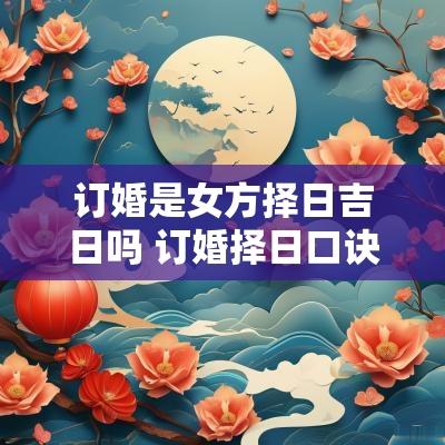 订婚是女方择日吉日吗 订婚择日口诀