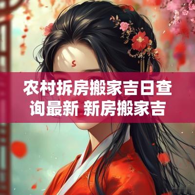 农村拆房搬家吉日查询最新 新房搬家吉日查询2025