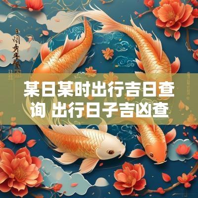 某日某时出行吉日查询 出行日子吉凶查询