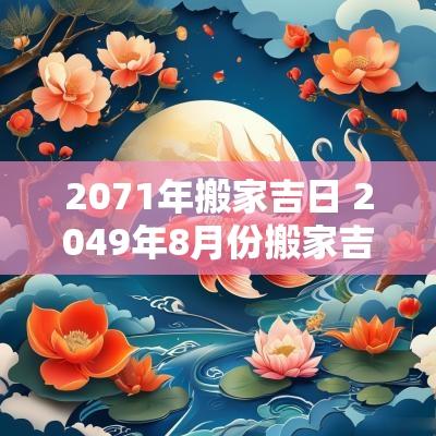 2071年搬家吉日 2049年8月份搬家吉日