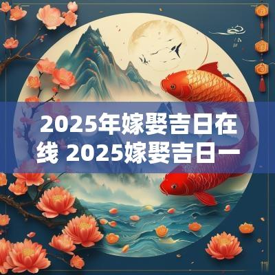 2025年嫁娶吉日在线 2025嫁娶吉日一览表
