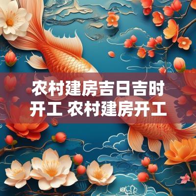 农村建房吉日吉时开工 农村建房开工吉日