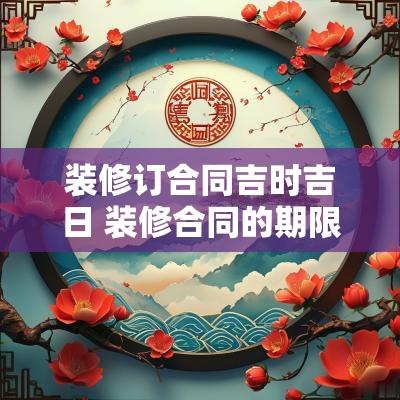 装修订合同吉时吉日 装修合同的期限一般多久呀