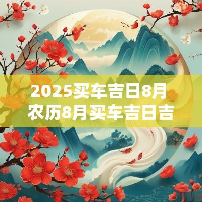 2025买车吉日8月 农历8月买车吉日吉时