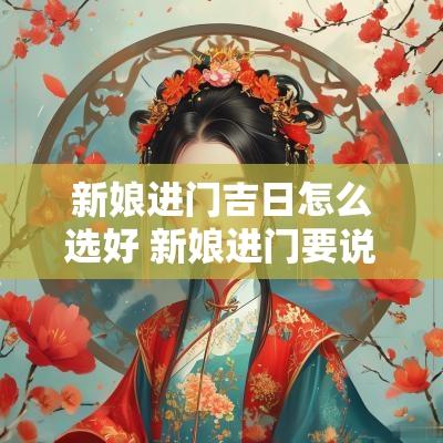 新娘进门吉日怎么选好 新娘进门要说什么好话