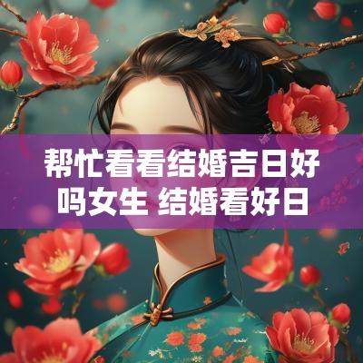 帮忙看看结婚吉日好吗女生 结婚看好日子有什么讲究