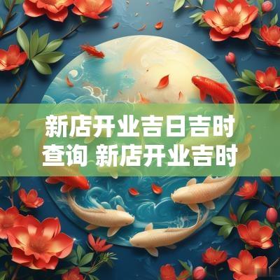 新店开业吉日吉时查询 新店开业吉时早上几点最好