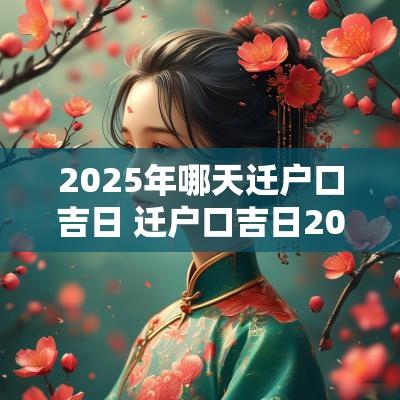 2025年哪天迁户口吉日 迁户口吉日2025