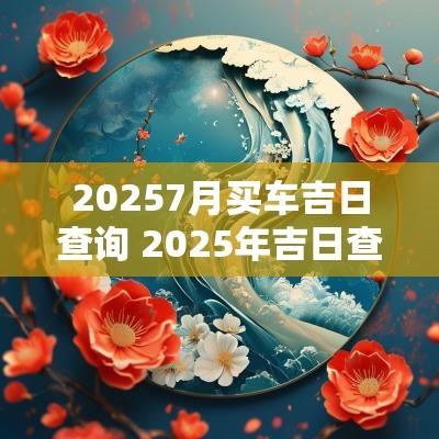 20257月买车吉日查询 2025年吉日查询