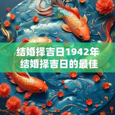 结婚择吉日1942年 结婚择吉日的最佳方法