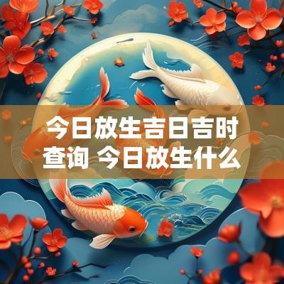 今日放生吉日吉时查询 今日放生什么时辰好