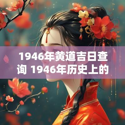 1946年黄道吉日查询 1946年历史上的今天