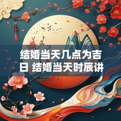 结婚当天几点为吉日 结婚当天时辰讲究