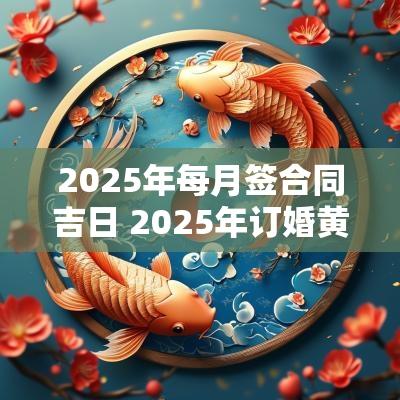 2025年每月签合同吉日 2025年订婚黄道吉日生辰八字