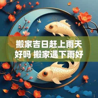 搬家吉日赶上雨天好吗 搬家遇下雨好不好