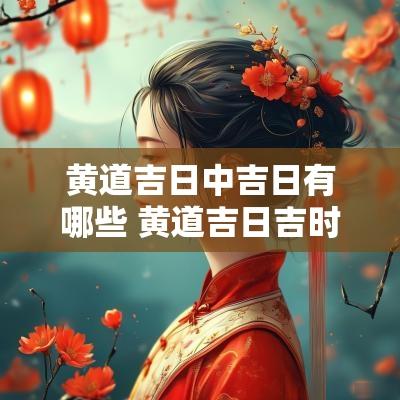 黄道吉日中吉日有哪些 黄道吉日吉时查询老黄历