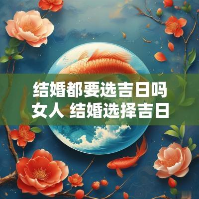 结婚都要选吉日吗女人 结婚选择吉日需要多少钱