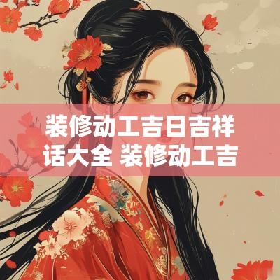 装修动工吉日吉祥话大全 装修动工吉祥语