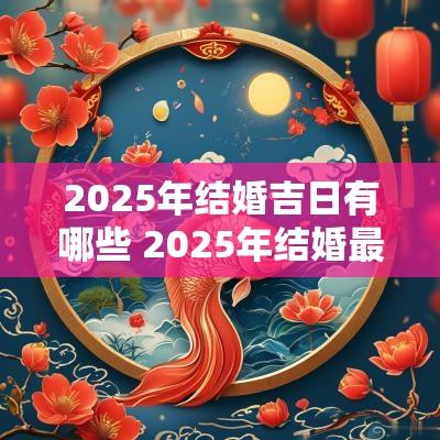 2025年结婚吉日有哪些 2025年结婚最佳时间