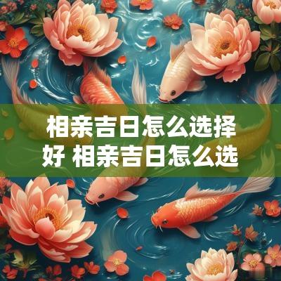 相亲吉日怎么选择好 相亲吉日怎么选择好一点