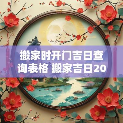 搬家时开门吉日查询表格 搬家吉日2025最佳搬家时间老黄历