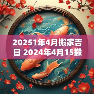 20251年4月搬家吉日 2025年4月15搬家入宅黄道吉日