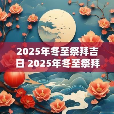 2025年冬至祭拜吉日 2025年冬至祭拜吉日是哪一天