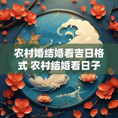 农村婚结婚看吉日格式 农村结婚看日子怎么看