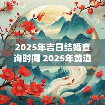 2025年吉日结婚查询时间 2025年黄道吉日查询结婚时间