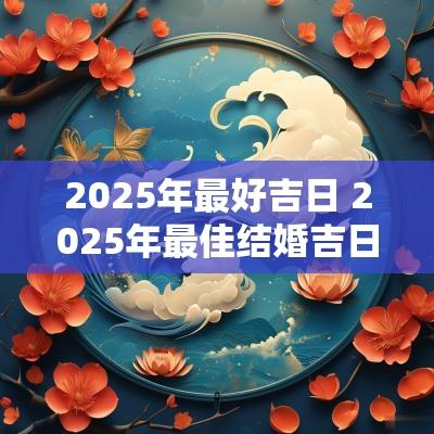 2025年最好吉日 2025年最佳结婚吉日