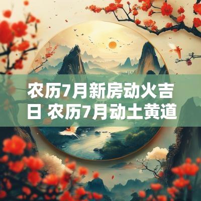 农历7月新房动火吉日 农历7月动土黄道吉日查询