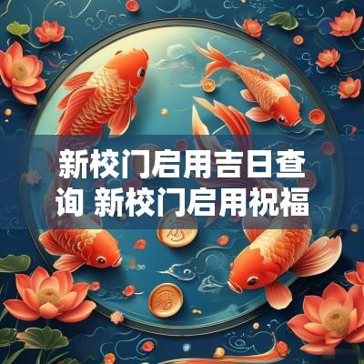 新校门启用吉日查询 新校门启用祝福语