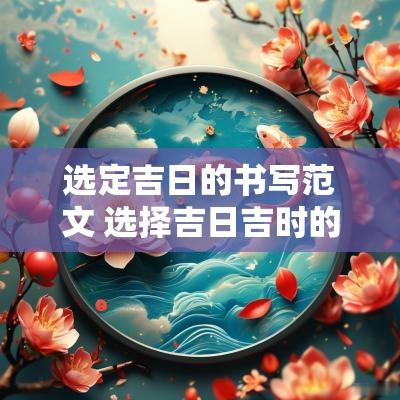 选定吉日的书写范文 选择吉日吉时的标准