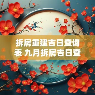 拆房重建吉日查询表 九月拆房吉日查询