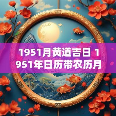 1951月黄道吉日 1951年日历带农历月份