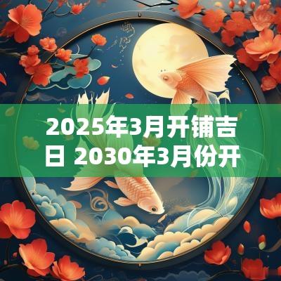 2025年3月开铺吉日 2030年3月份开业吉日
