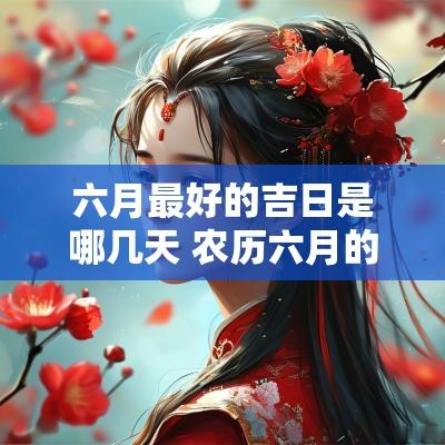 六月最好的吉日是哪几天 农历六月的吉日是哪几天
