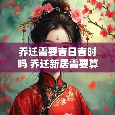 乔迁需要吉日吉时吗 乔迁新居需要算吉日吗