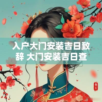 入户大门安装吉日致辞 大门安装吉日查询