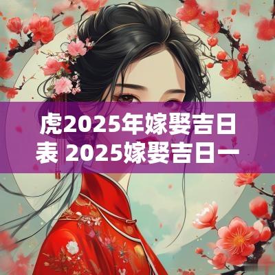 虎2025年嫁娶吉日表 2025嫁娶吉日一览表大全