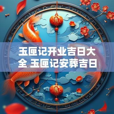 玉匣记开业吉日大全 玉匣记安葬吉日