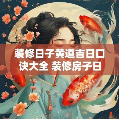 装修日子黄道吉日口诀大全 装修房子日历黄道吉日查询2025